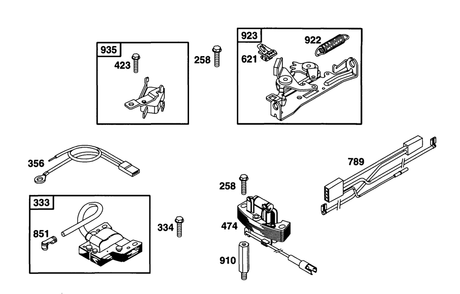 Brake, Elect Diagram and Parts List for 12E802-0830-XX  Briggs and Stratton Engine